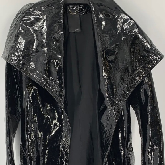 Grai patent leather jacket coat like Rick Owens AllSaints Spitalfields Rag Bone - Picture 3 of 7